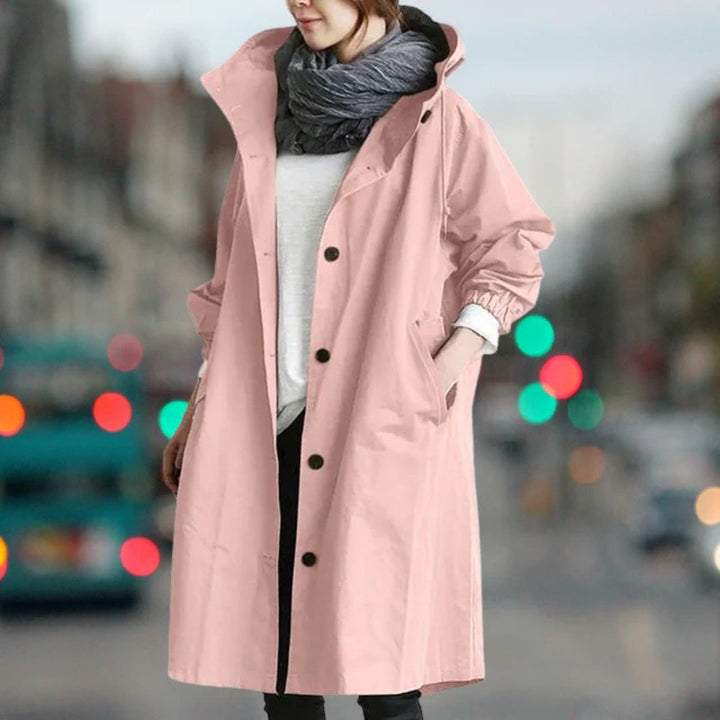 Damen langer Streetcoat mit Knopfleiste