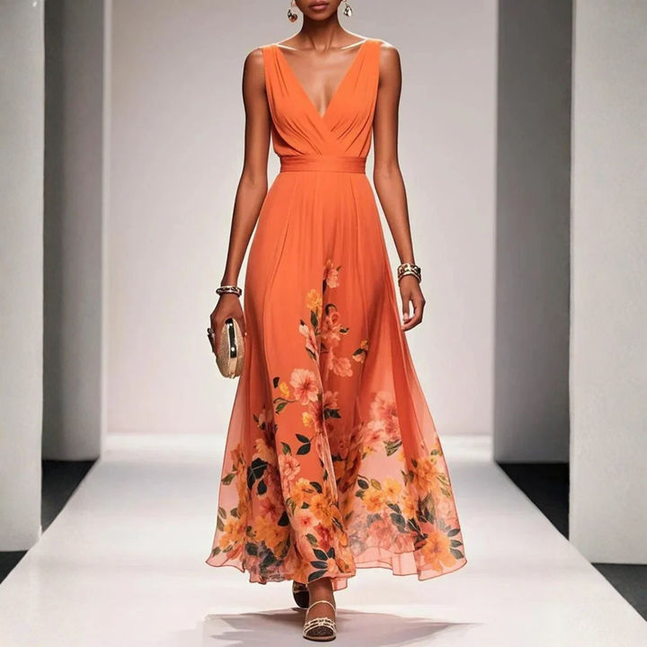 Damen Florales Maxi Kleid Für Hochzeitsgäste