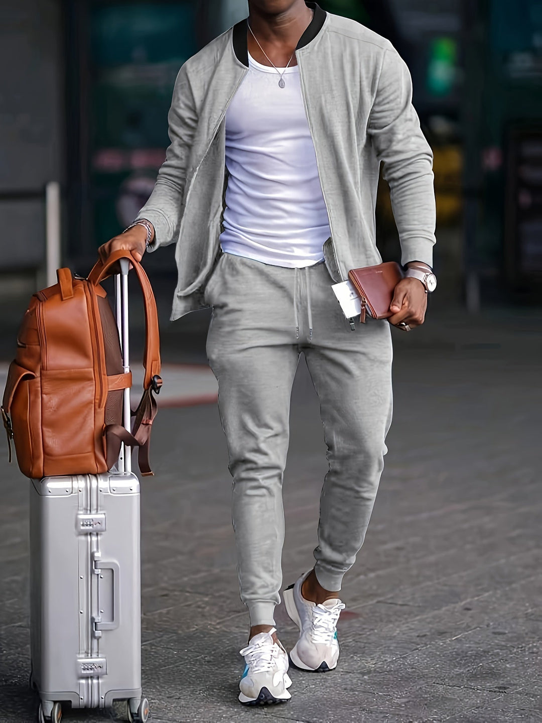Herren Freizeit-Jogger-Trainingsanzug-Set