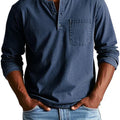 Herren Lässiges Langarm-Henleyshirt