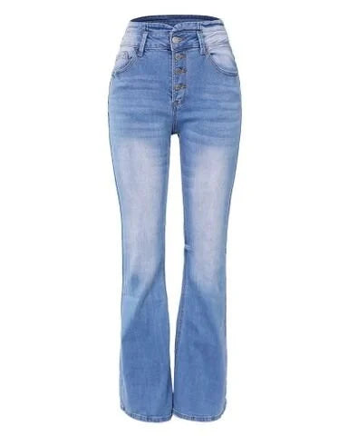 Bootcut-Jeans mit hoher Taille