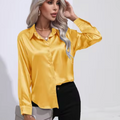 Satinbluse mit langen Ärmeln