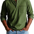 Herren Lässiges Langarm-Henleyshirt
