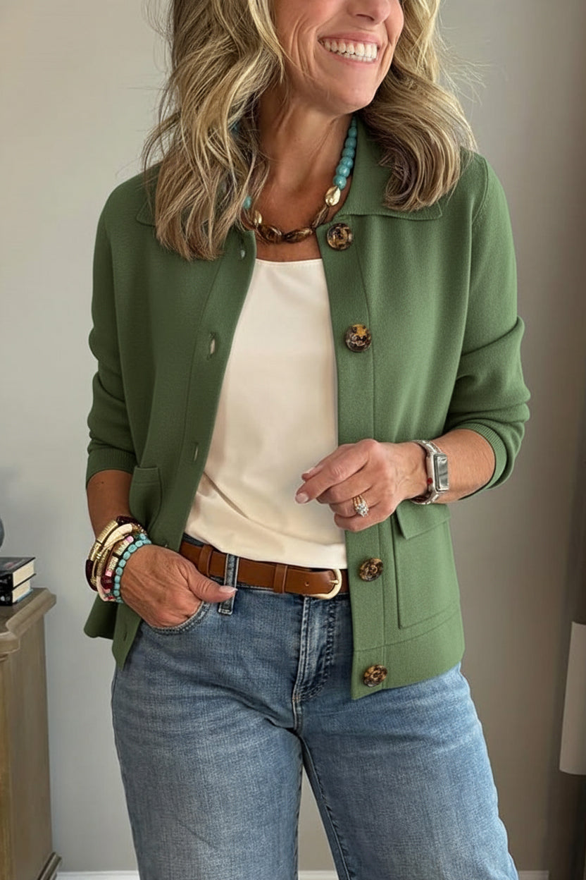 Legeres Sakko mit Revers und Tasche
