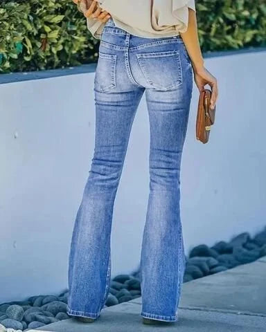 Bootcut-Jeans mit hoher Taille