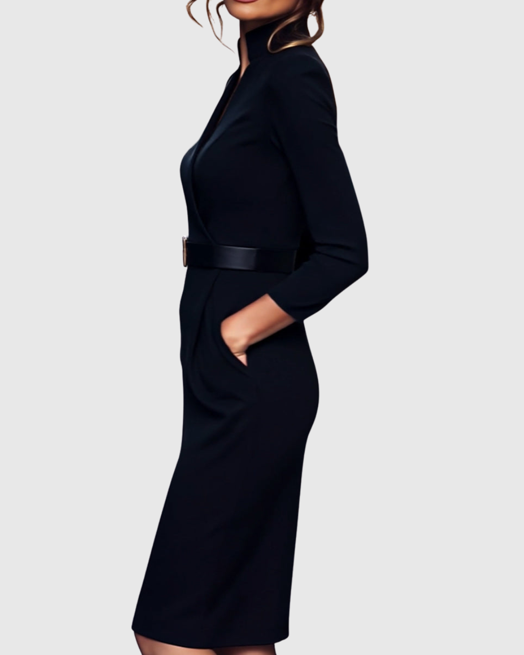 Raffiniertes Midi-Kleid