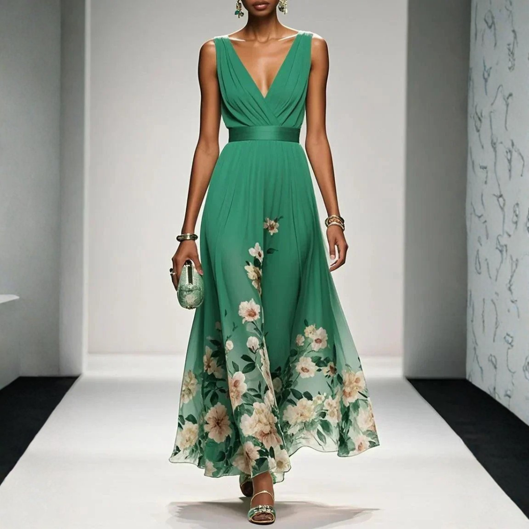 Damen Florales Maxi Kleid Für Hochzeitsgäste