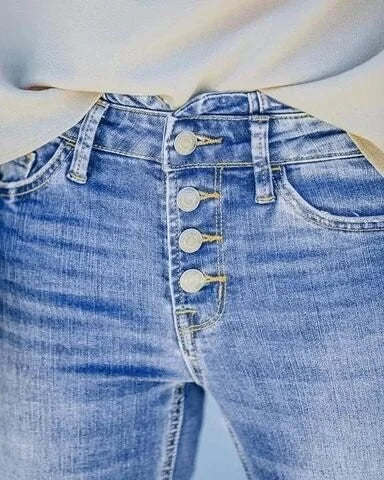 Bootcut-Jeans mit hoher Taille