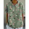 bluse aus Baumwolle mit pastoralem Blumenmuster