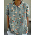 bluse aus Baumwolle mit pastoralem Blumenmuster