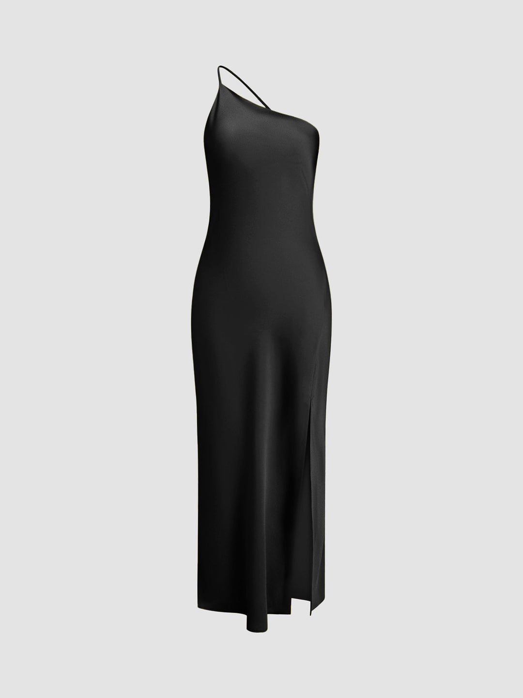 Lange satin Kleid mit Schlitzen am Rücken – rückenfreies Abendkleid Satinkleid bodenlang elegant