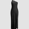 Lange satin Kleid mit Schlitzen am Rücken – rückenfreies Abendkleid Satinkleid bodenlang elegant