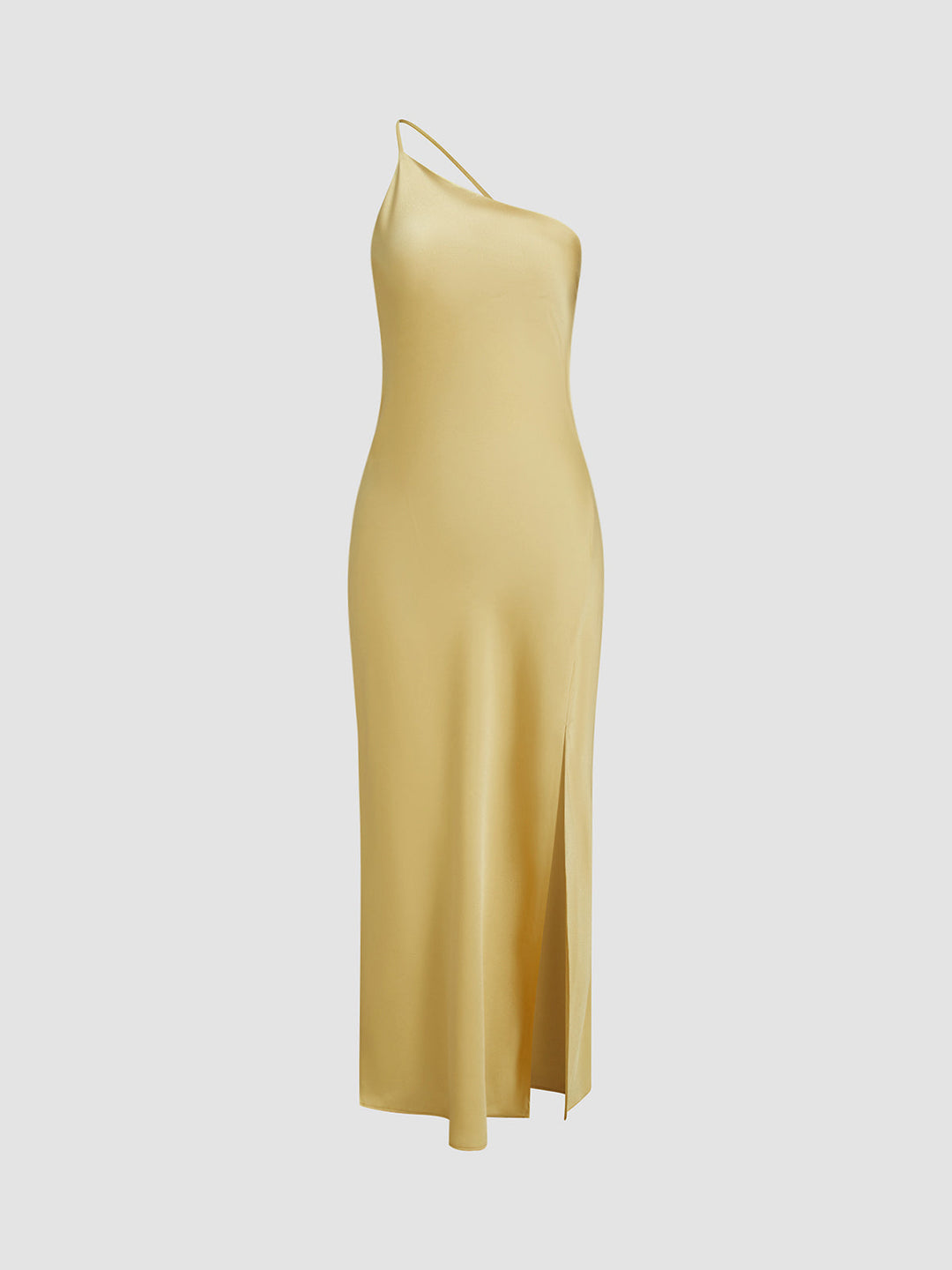 Lange satin Kleid mit Schlitzen am Rücken – rückenfreies Abendkleid Satinkleid bodenlang elegant
