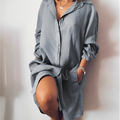 Langärmeliges Baumwoll-Kleid