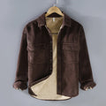 Herren warme Cordjacke mit Knopfleiste