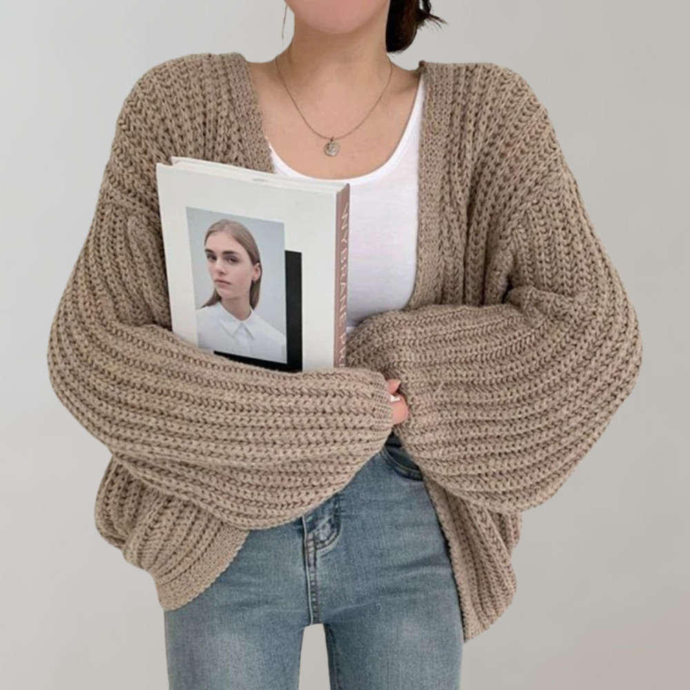 Bequeme Langärmelige Strickjacke Für Frauen