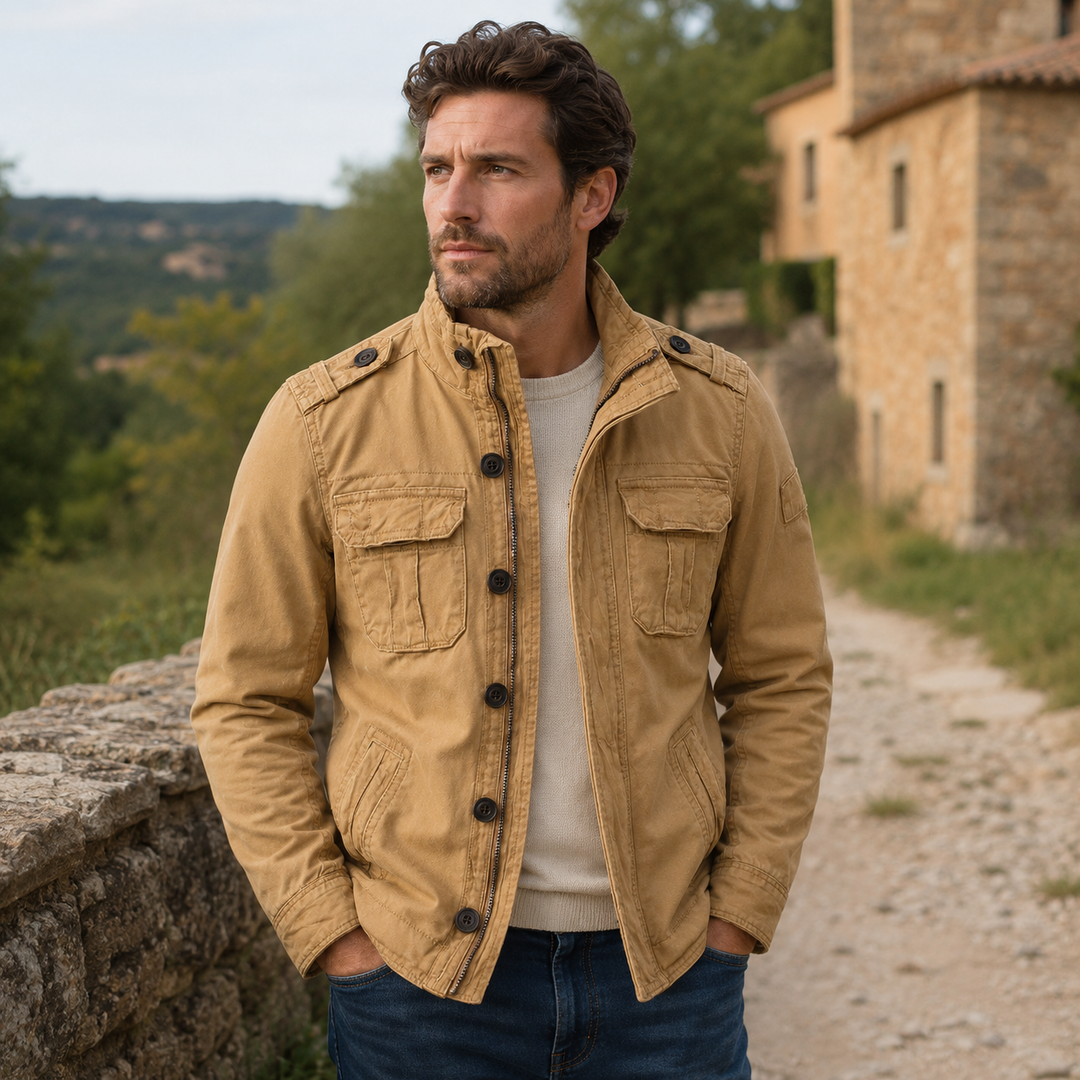 Cargo Jeansjacke mit Mehrfach-Taschen & Robustem Design