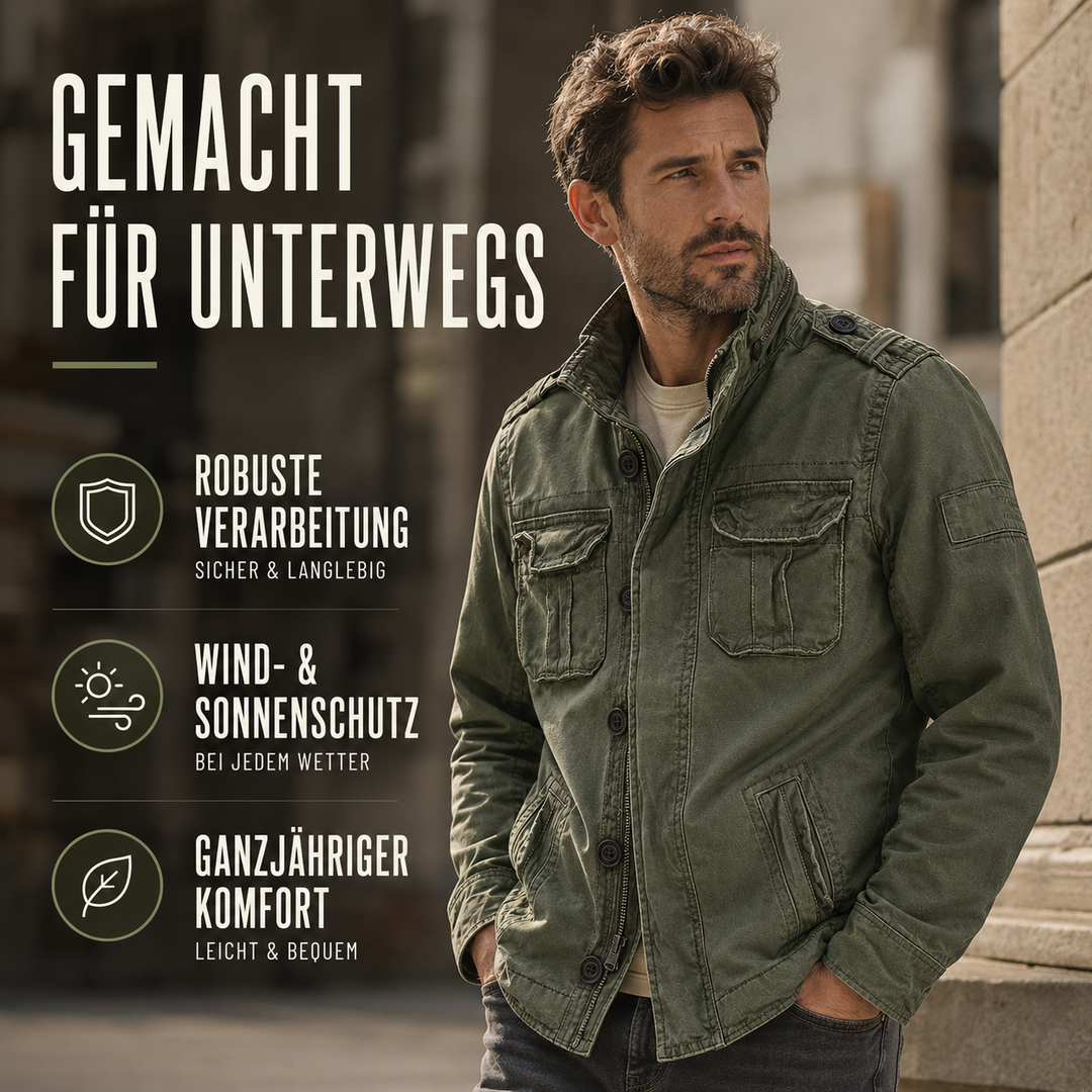 Cargo Jeansjacke mit Mehrfach-Taschen & Robustem Design
