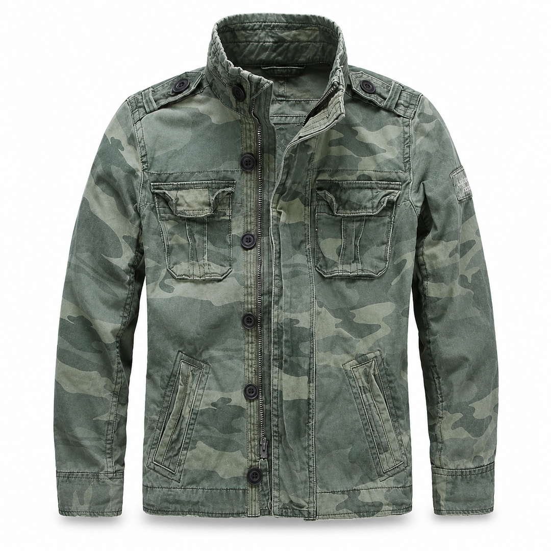 Cargo Jeansjacke mit Mehrfach-Taschen & Robustem Design