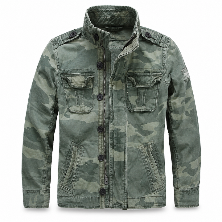 Cargo Jeansjacke mit Mehrfach-Taschen & Robustem Design