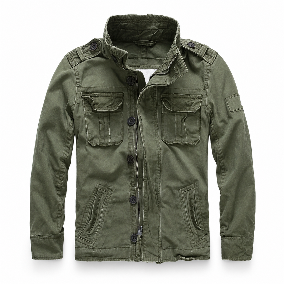 Cargo Jeansjacke mit Mehrfach-Taschen & Robustem Design