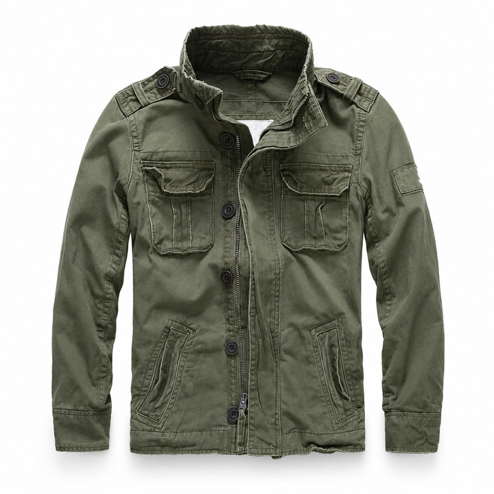 Cargo Jeansjacke mit Mehrfach-Taschen & Robustem Design