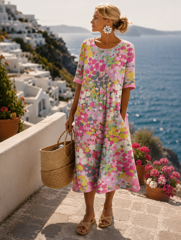 Luftiges Floral-Midi-Kleid