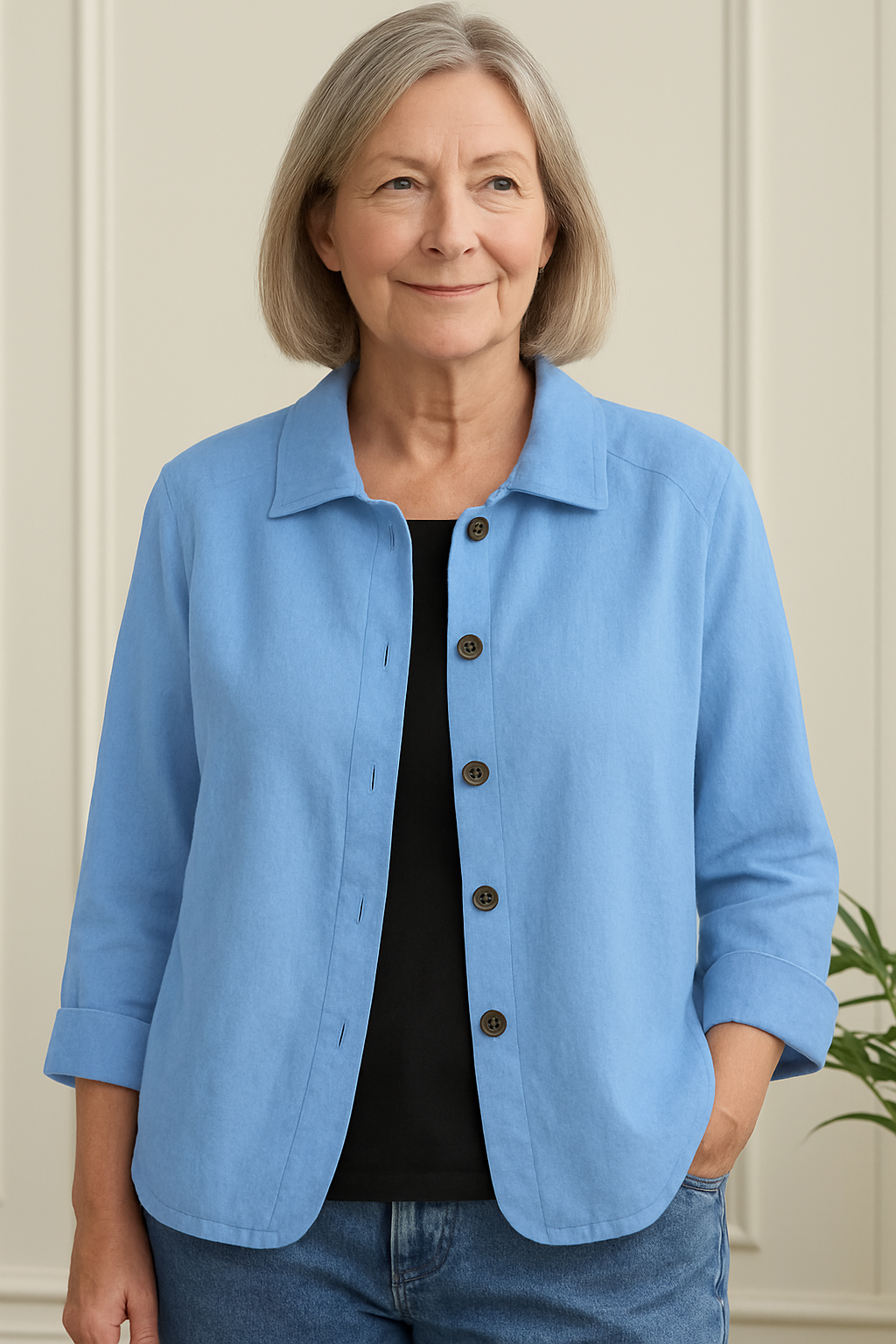 Klassischer leichter Hemd-Cardigan