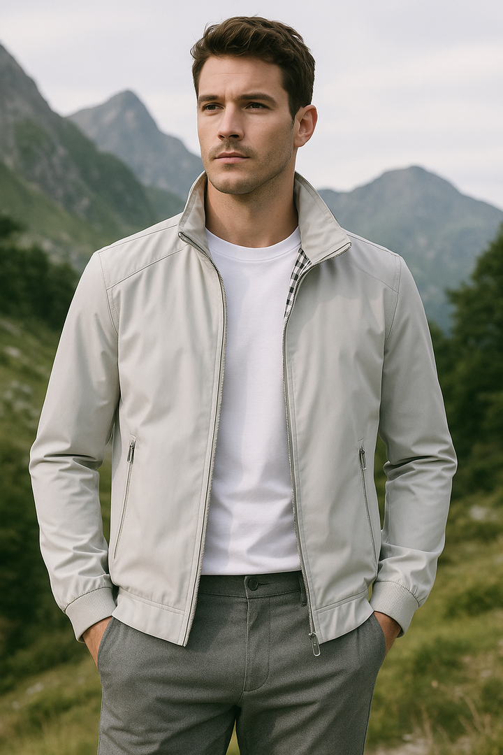 Herren Leichte Reißverschlussjacke mit Stehkragen