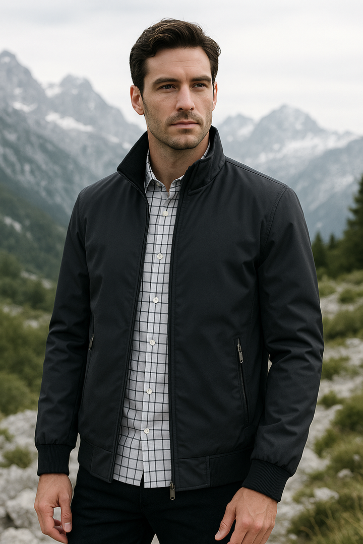 Herren Leichte Reißverschlussjacke mit Stehkragen