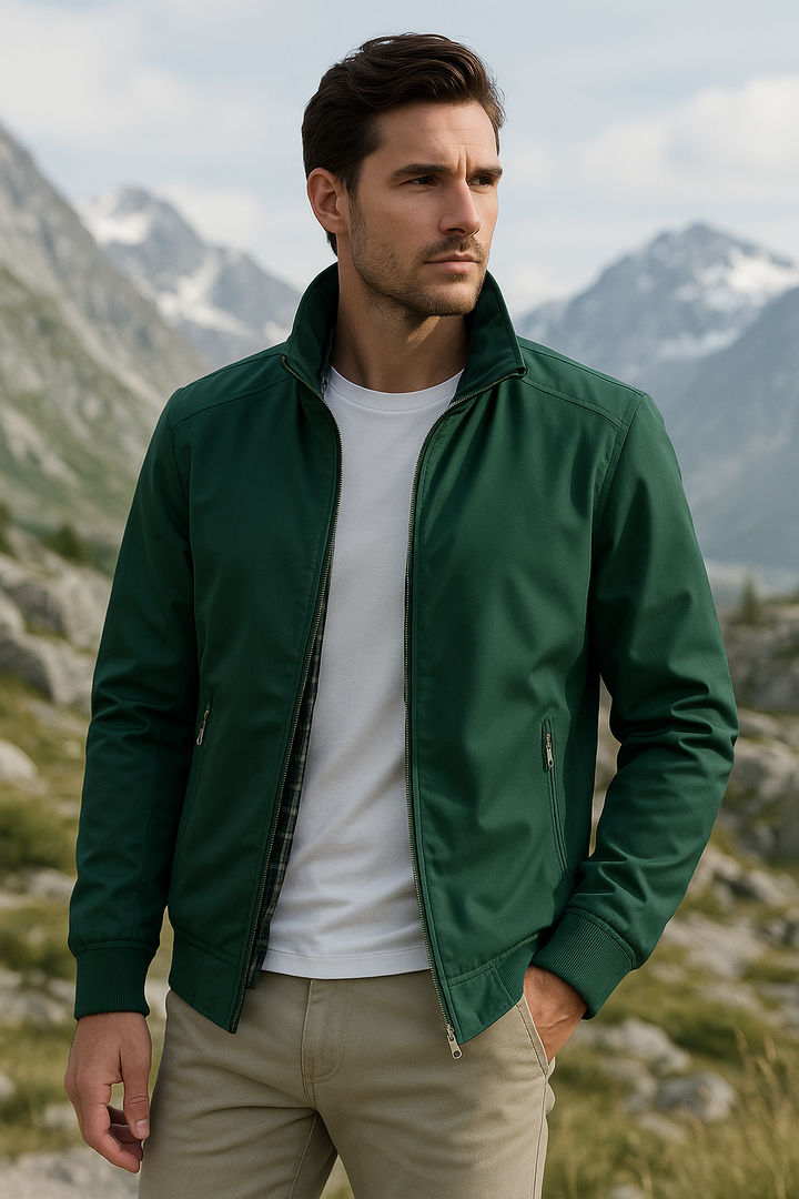 Herren Leichte Reißverschlussjacke mit Stehkragen