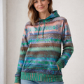 Damen Kapuzenpullover Norweger Muster mit Tasche