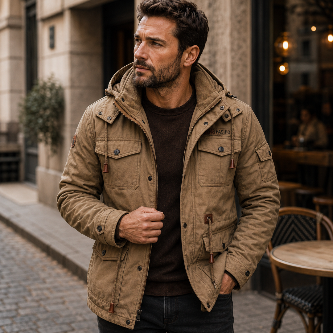 Herren Übergangsjacke mit warmem Futter & Multitaschen