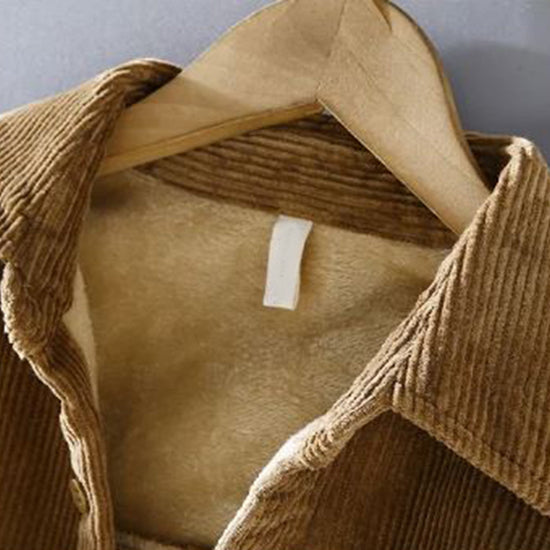 Herren warme Cordjacke mit Knopfleiste