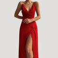 Damen Maxi Kleid mit Schlitz für Hochzeitsgäste