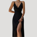 Damen Maxi Kleid mit Schlitz für Hochzeitsgäste