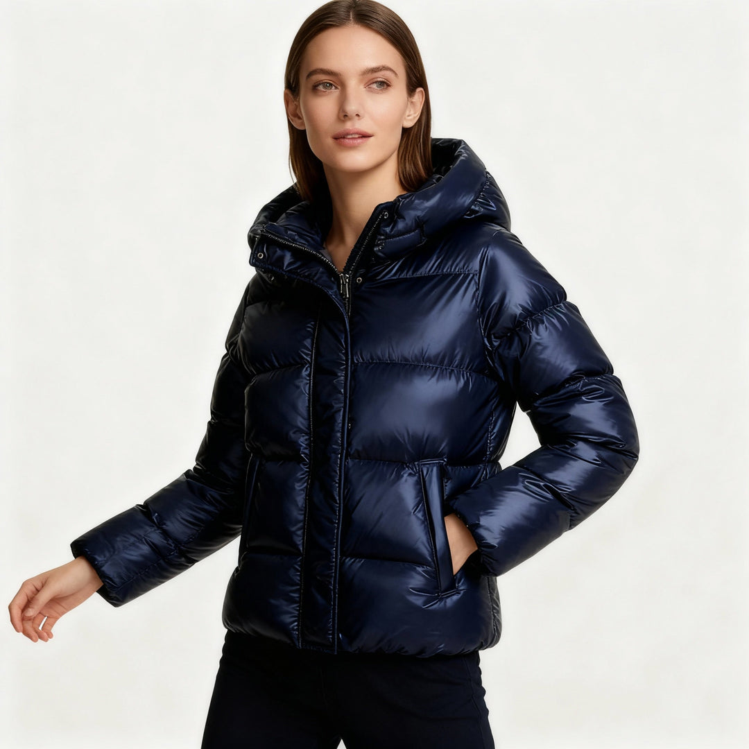 Damen Steppjacke mit Kapuze & Taschen