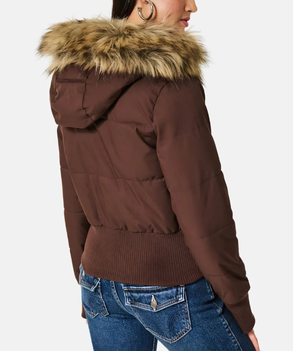 Damen Gesteppt Winterjacke mit Warm & Abnehmbarer Kapuze | Zeitlos