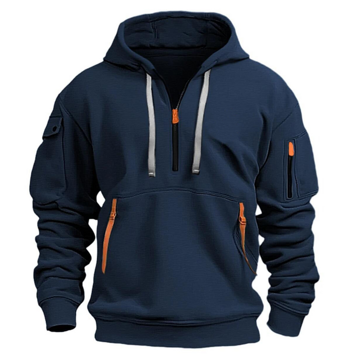 Herren Freizeit Hoodie mit Reißverschluss-Taschen