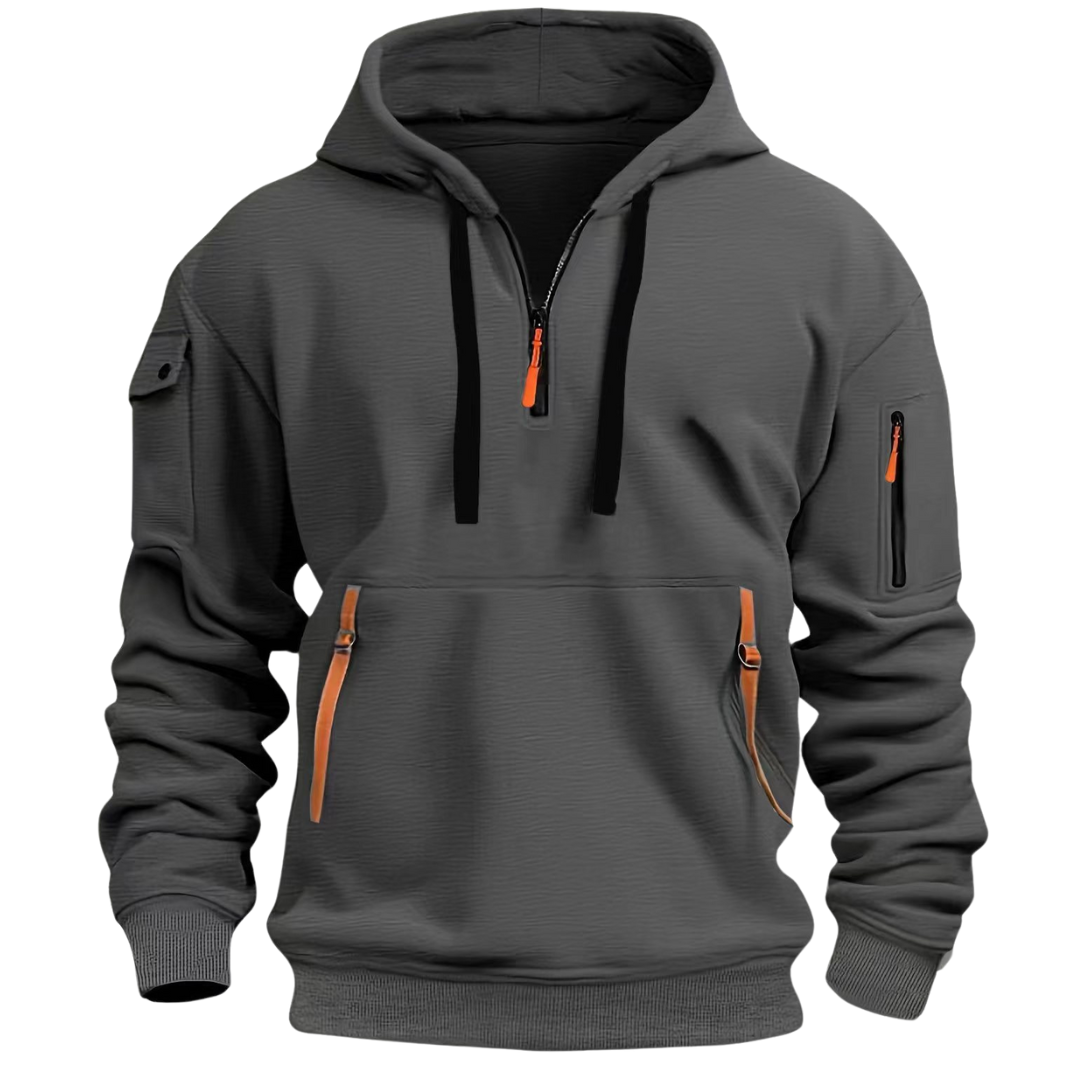Herren Freizeit Hoodie mit Reißverschluss-Taschen