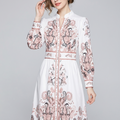 Urlaub Maxikleid Mit V-Ausschnitt und Langen Ärmeln in Blumenmuster