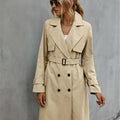 Damen Lässiger Trenchcoat Mit Doppelter Knopfleiste Und Reverskragen