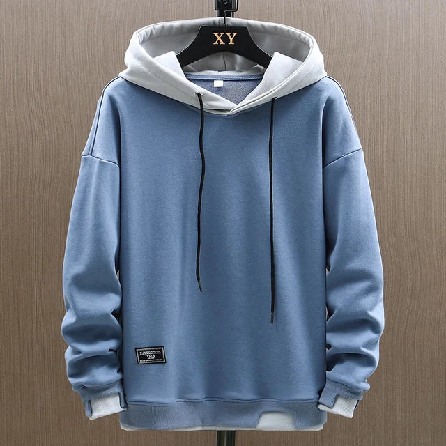 Herren Zwei-Ton Freizeit Pullover Hoodie