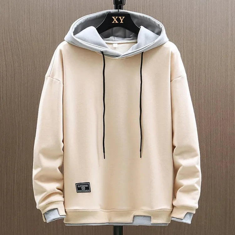 Herren Zwei-Ton Freizeit Pullover Hoodie