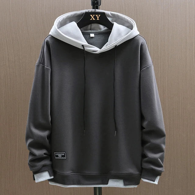Herren Zwei-Ton Freizeit Pullover Hoodie