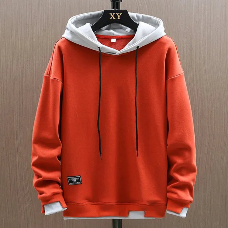 Herren Zwei-Ton Freizeit Pullover Hoodie
