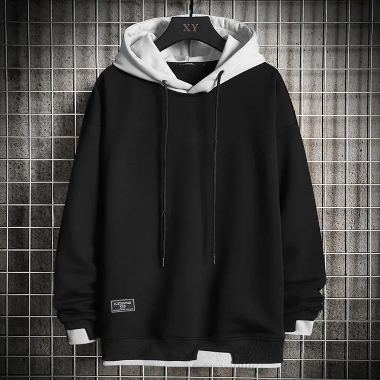 Herren Zwei-Ton Freizeit Pullover Hoodie