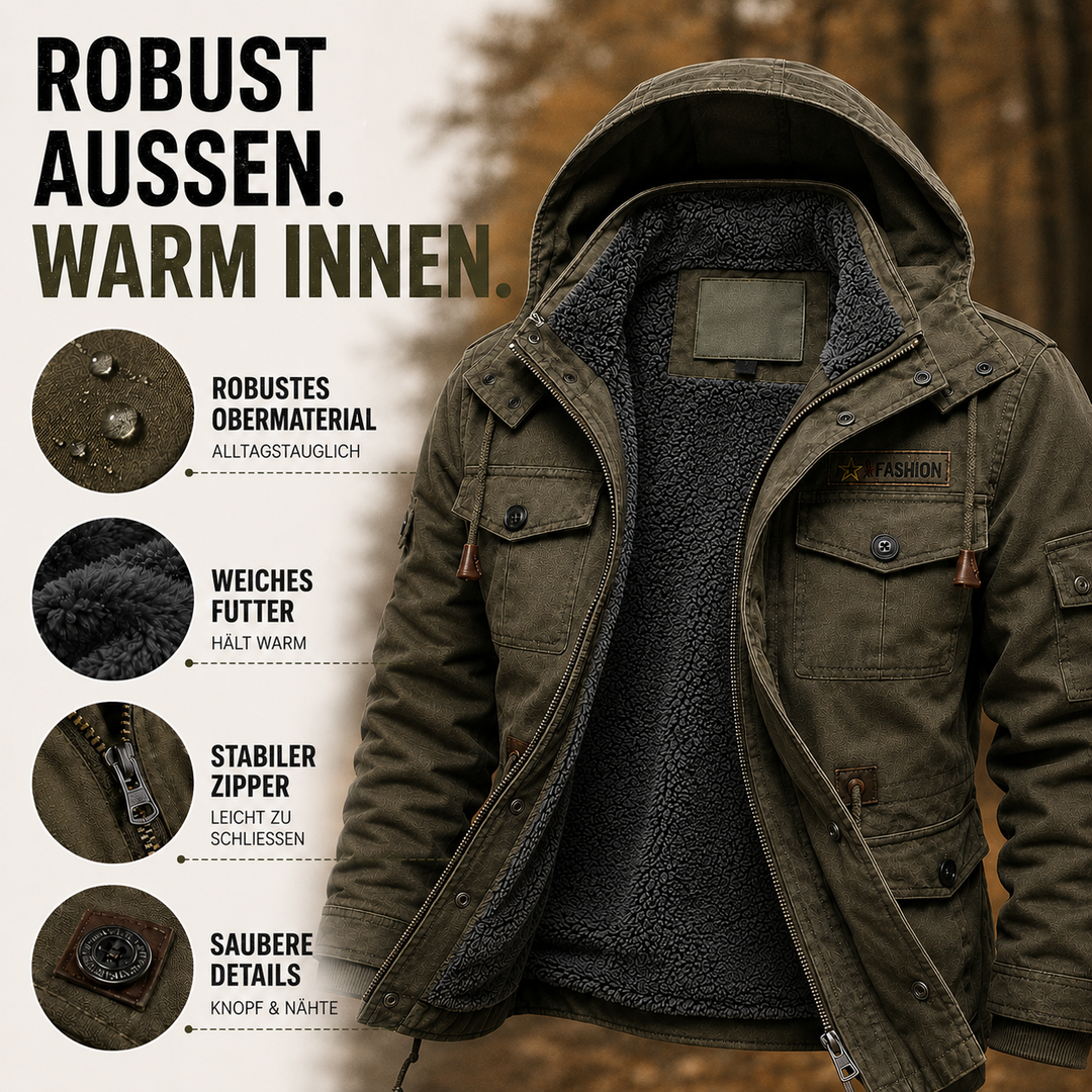 Herren Übergangsjacke mit warmem Futter & Multitaschen