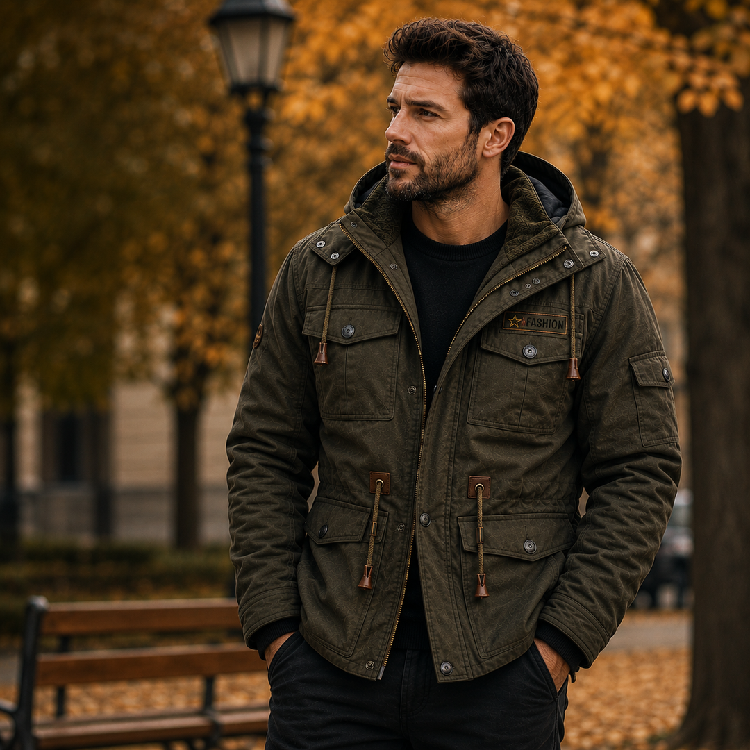 Herren Übergangsjacke mit warmem Futter & Multitaschen