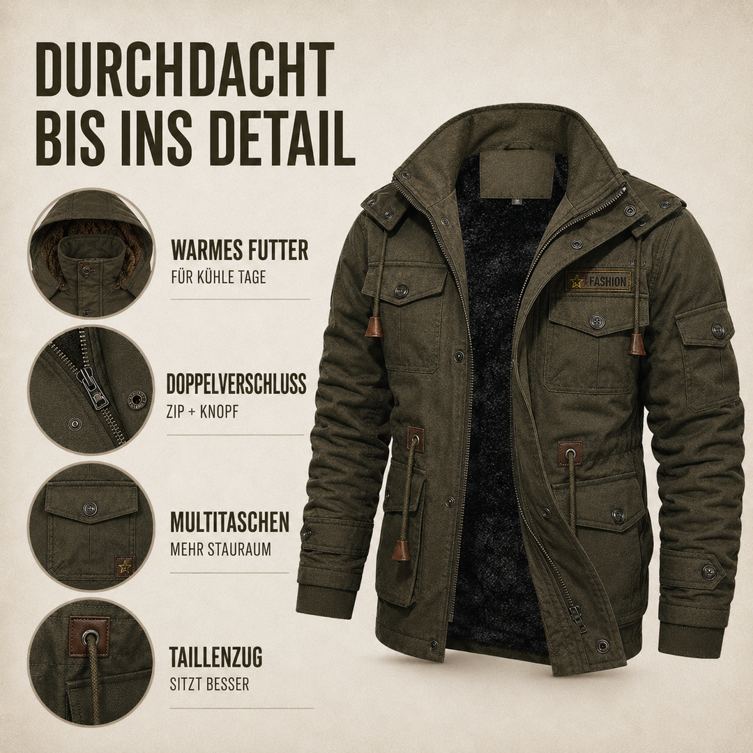 Herren Übergangsjacke mit warmem Futter & Multitaschen
